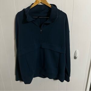 Gaiam Navy Blue Quarter-Zip Pullover XL
